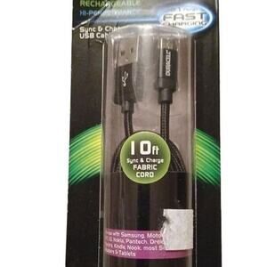 Duracell 10' Sync &Charge Cable, Pro440, Smartphones, ereaders, tablets